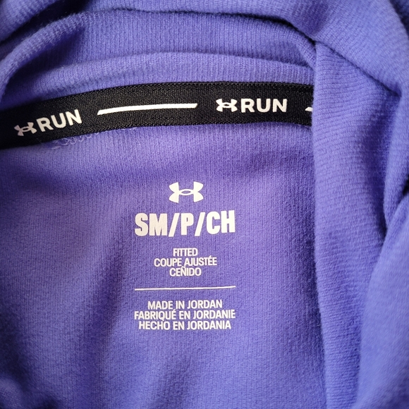 Under Armour Run Fitted Women's UA Infared Up Pace Funnel Sweatshirt Long Violet - Picture 2 of 12